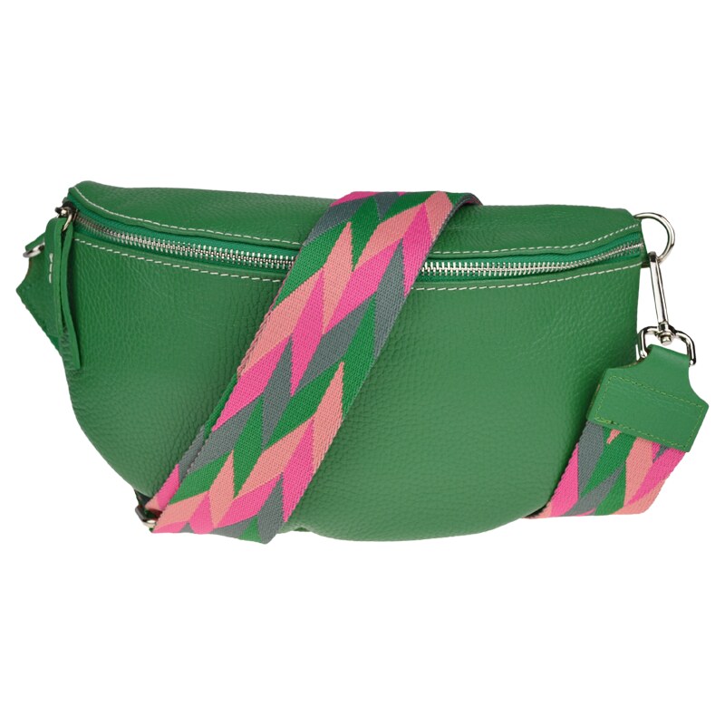 Zelená kožená talianska crossbody kabelka Reni Grande Verde s 49949653