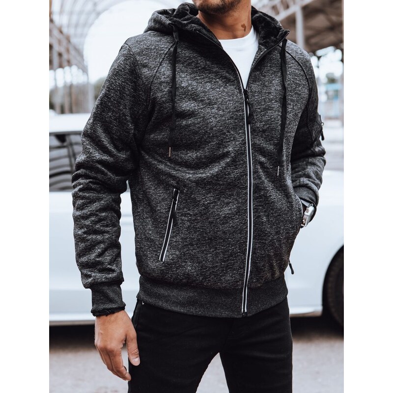 Dstreet Trendy grafitová zateplená mikina s kapucňou 49947893