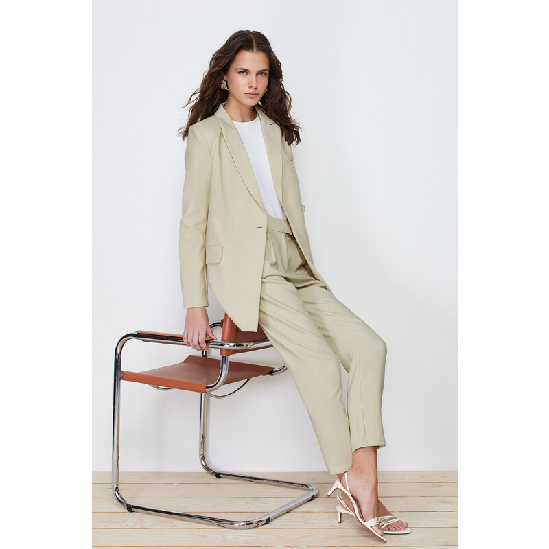 Trendyol Light Mint Blazer Jacket-Pants Woven Bottom-Top Set 52527035