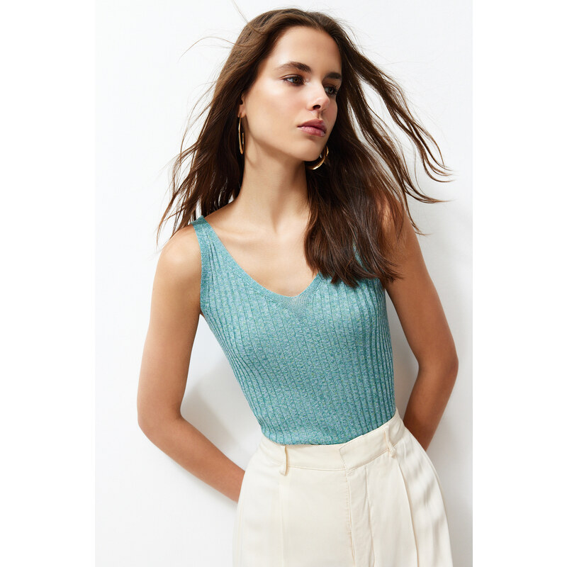 Trendyol Green Crop Knitwear Blouse 50746894