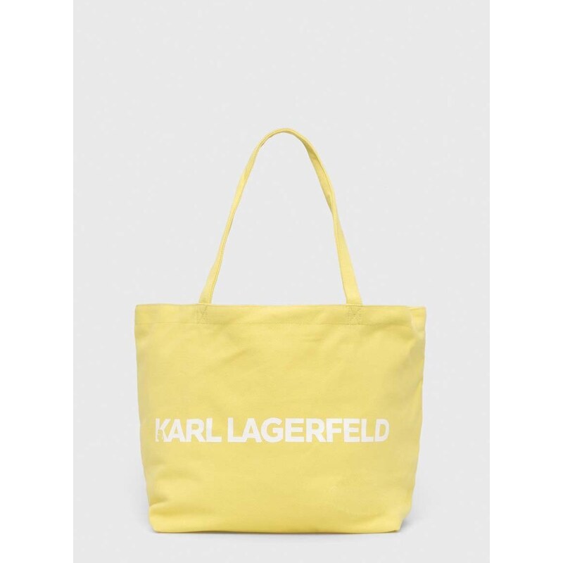Bavlnená taška Karl Lagerfeld žltá farba