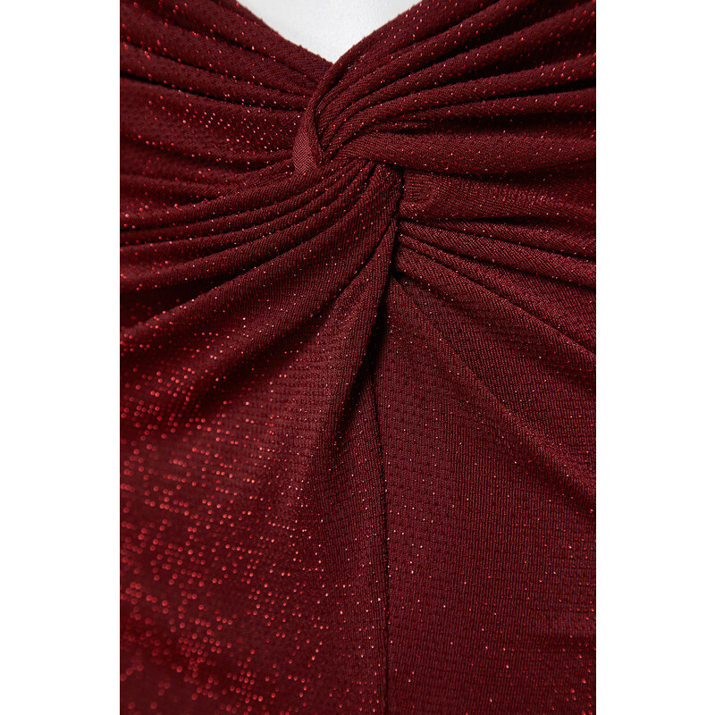 Trendyol Collection Červené mini pletené zaväzovacie Pareo