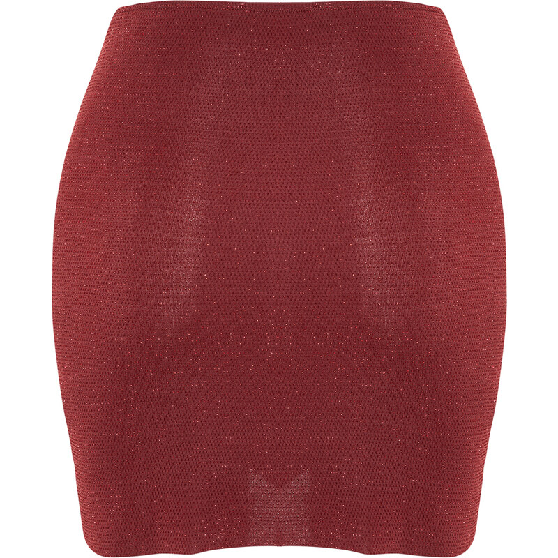 Trendyol Collection Červené mini pletené zaväzovacie Pareo