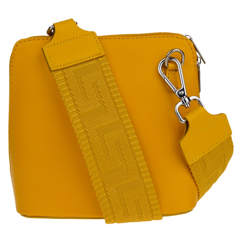 Žltá kožená talianska crossbody kabelka Grana Gialla s prídavným 49949659
