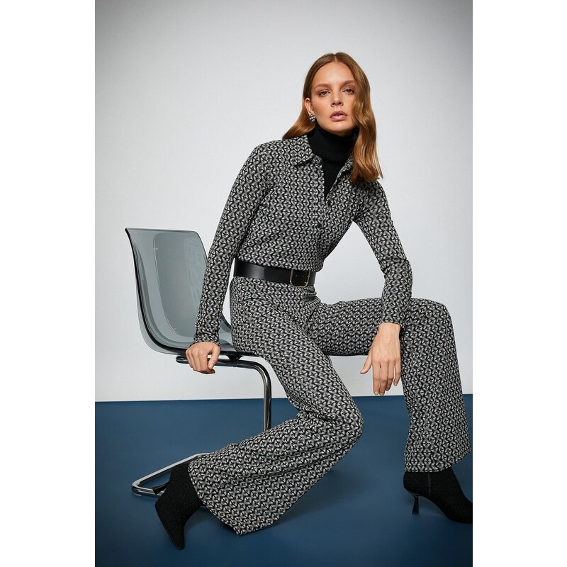 Koton Dámske zelené vzorované džínsy 50520513