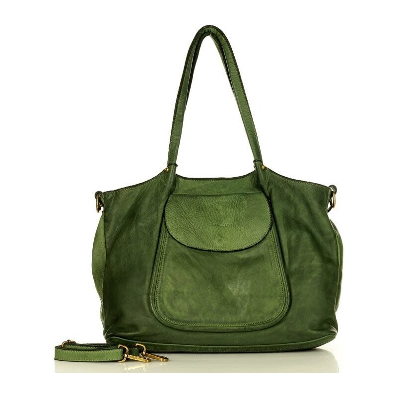 Marco Mazzini handmade MARCO MAZZINI Kožená shopper kabelka | zelená 30362428
