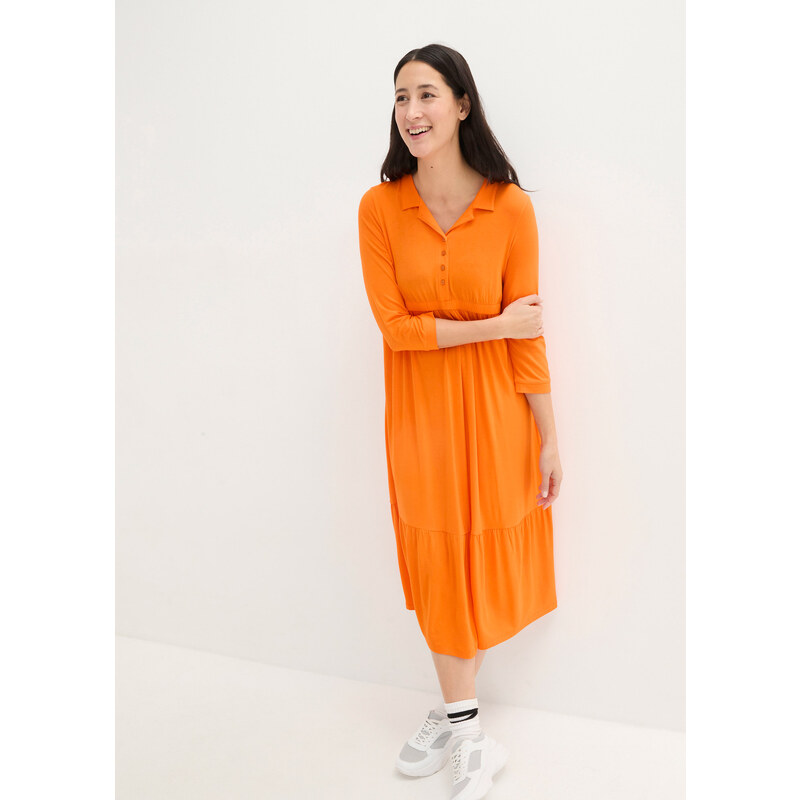 bonprix Materské šaty/šaty na dojčenie s golierom, farba oranžová