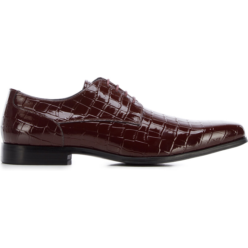 Wittchen Pánske derby topánky z lakovanej kože s kroko textúrou 96-M 49951177