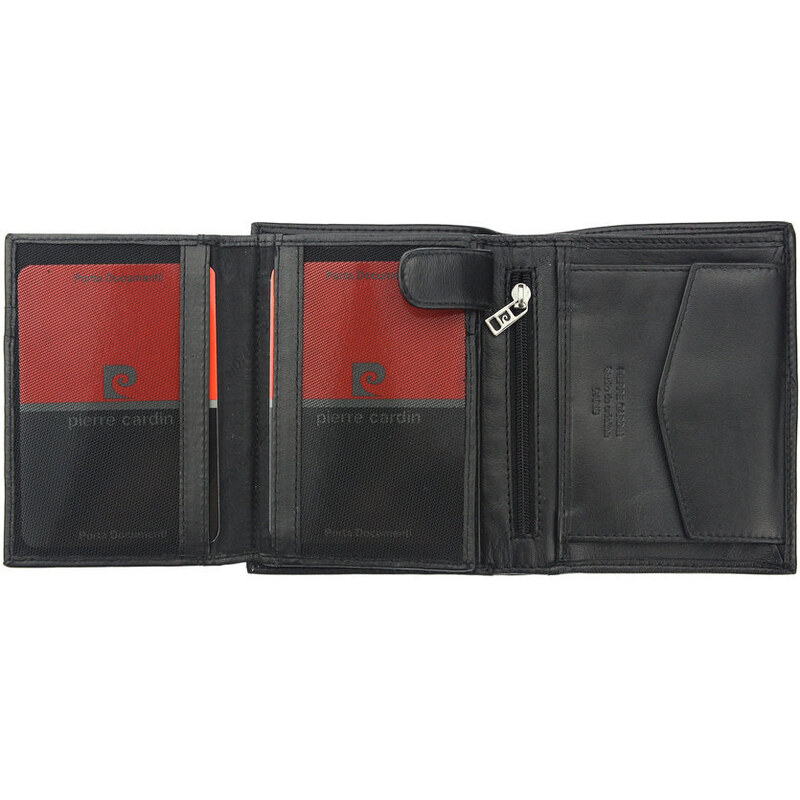 Klasická čierna peňaženka z prírodnej kože - Pierre Cardin