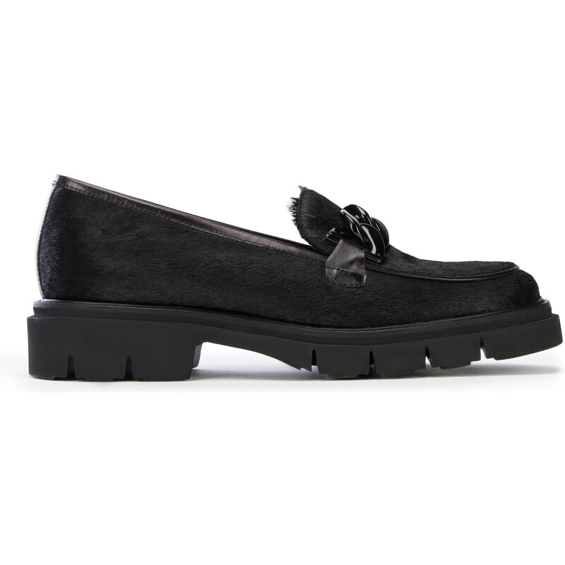 Wittchen Dámske vlnité kožené mokasíny s hrubou retiazkou 97-D-111-1 49952235
