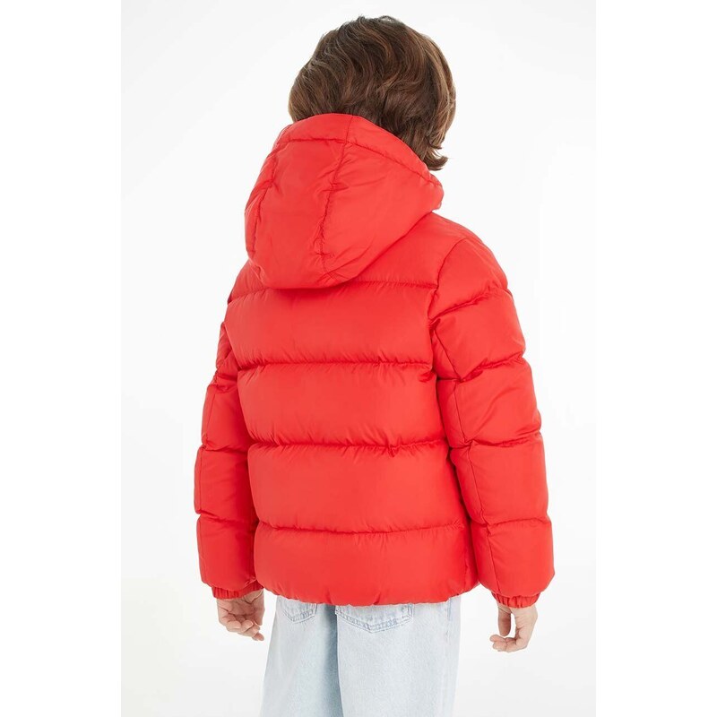 Detská páperová bunda Tommy Hilfiger červená farba