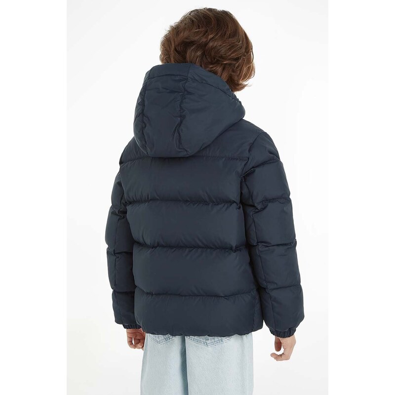 Detská páperová bunda Tommy Hilfiger čierna farba