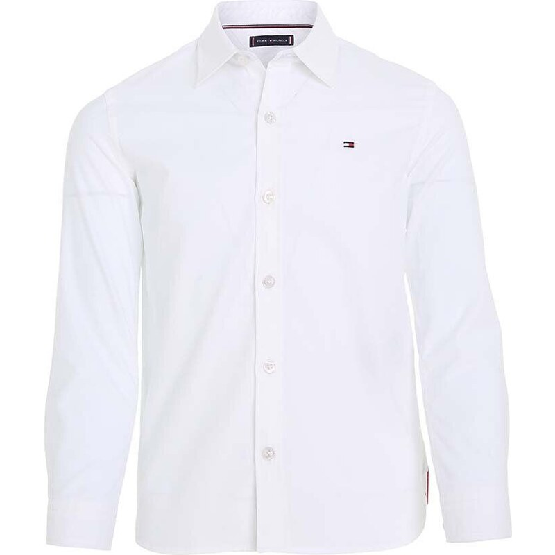 Bavlnená košeľa Tommy Hilfiger biela farba