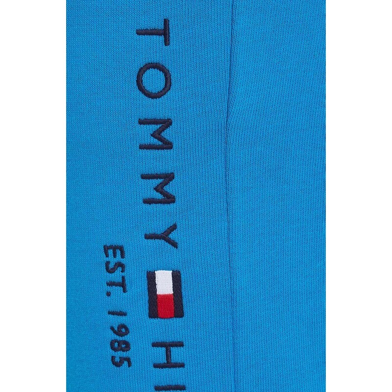 Detské bavlnené tepláky Tommy Hilfiger jednofarebné