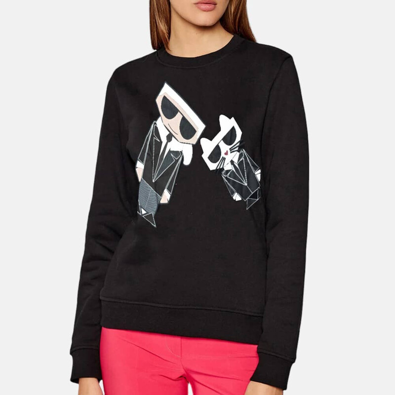 Dámská černá mikina Karl Lagerfeld Black Tie Emoji 55725 49989034