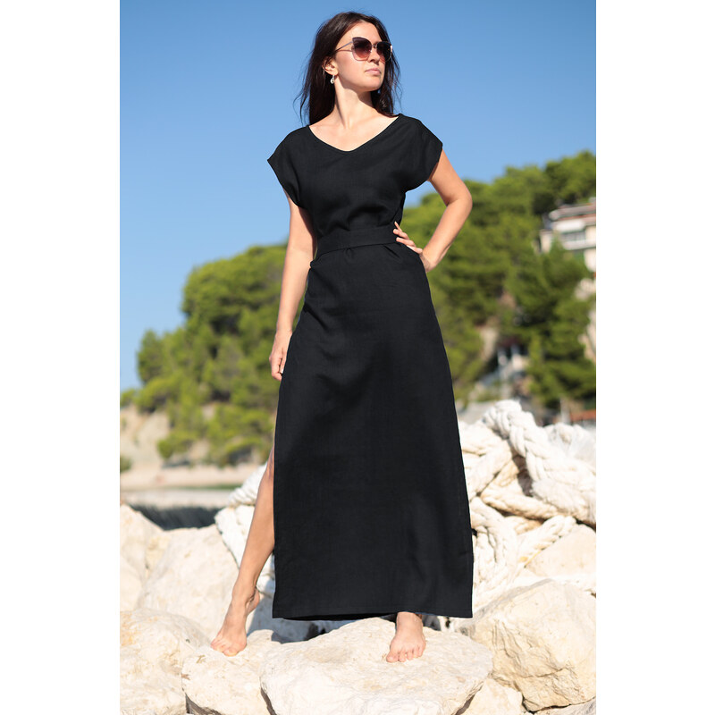 Dlhé šaty Lotika zo 100% lanu 53487151