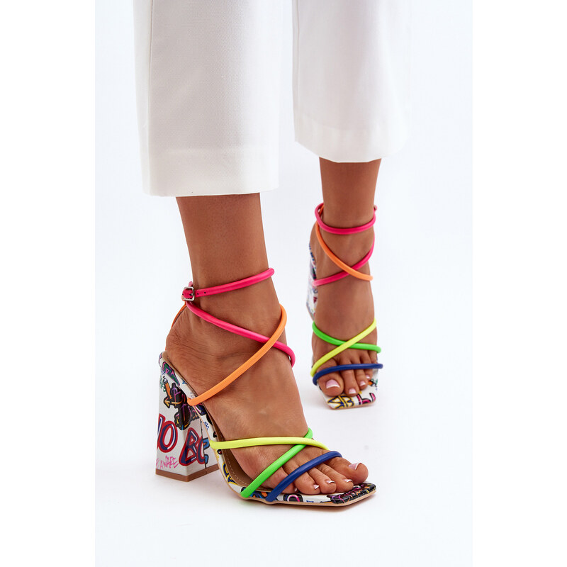 Basic Módne dámske sandále na vysokom podpätku viacfarebné