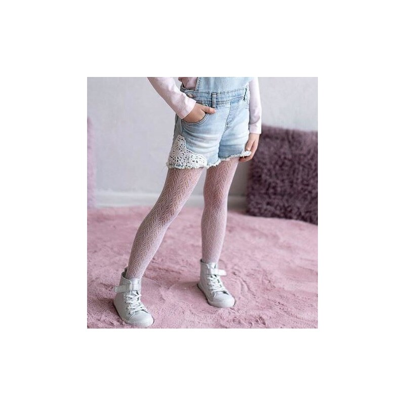 Biele pančuchy so vzorom Knittex DR 1822 Olimpia ażur wzór 0-5 lat 49997390