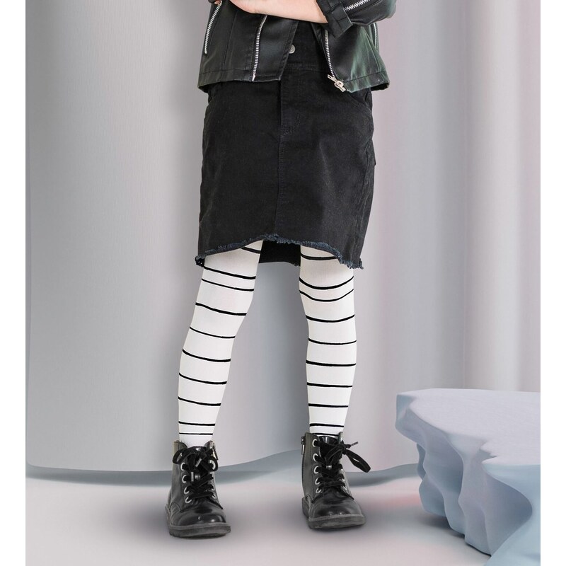 Dievčenské pruhované pančuchy Knittex DR 2406 Wednesday 40 deň 49997384