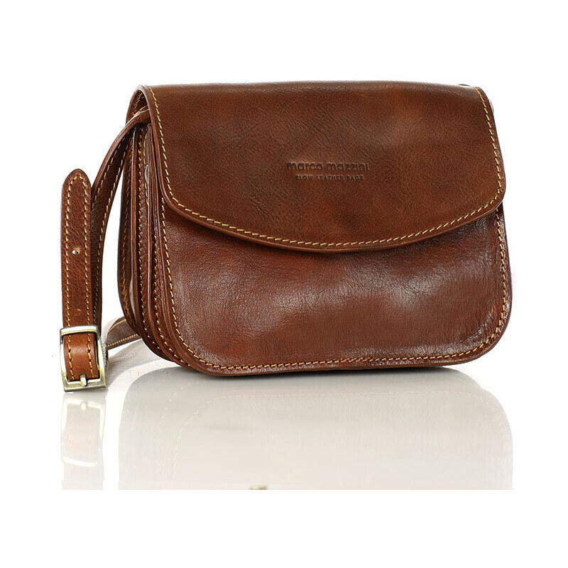 MARCO MAZZINI Kožená kabelka na rameno Toscana | hnedá L248b 50000805