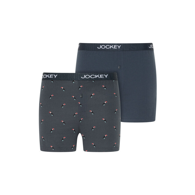 Pánske šortky 2Pack 305500 B90 tm. modrá s potlačou - Jockey 50001434