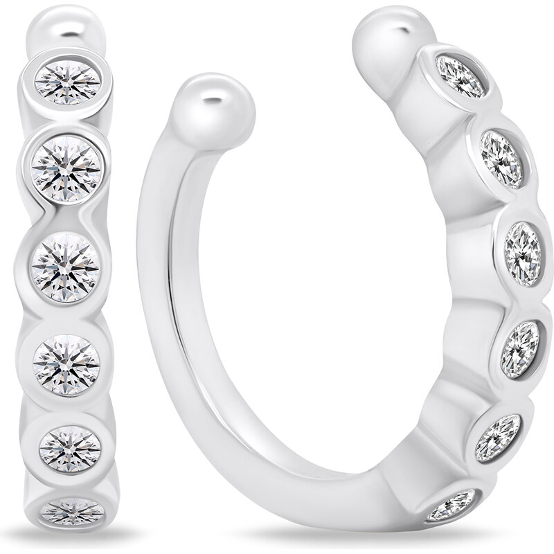 Brilio Silver Módne strieborné záušnice s čírymi zirkónmi EA695W 66583045