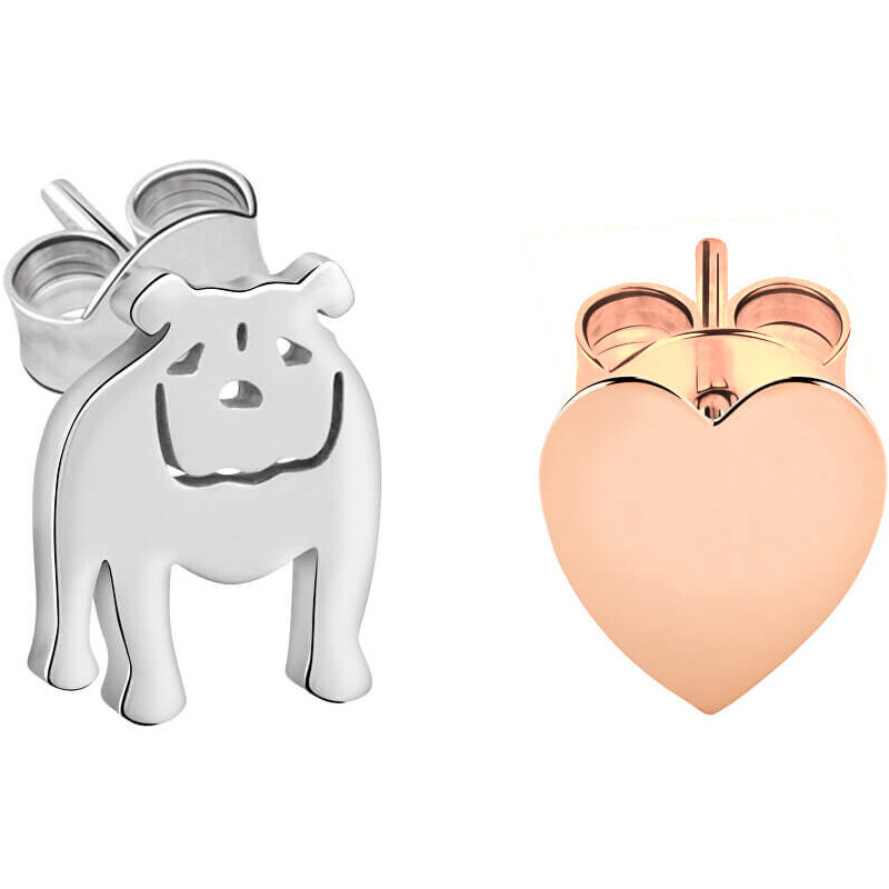 La Petite Story Asymetrické bicolor náušnice Psík a srdiečko 66584803