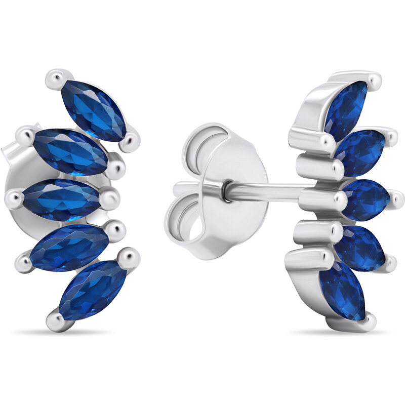Brilio Silver Neprehliadnuteľné strieborné náušnice s modrými zirkónmi 66583132