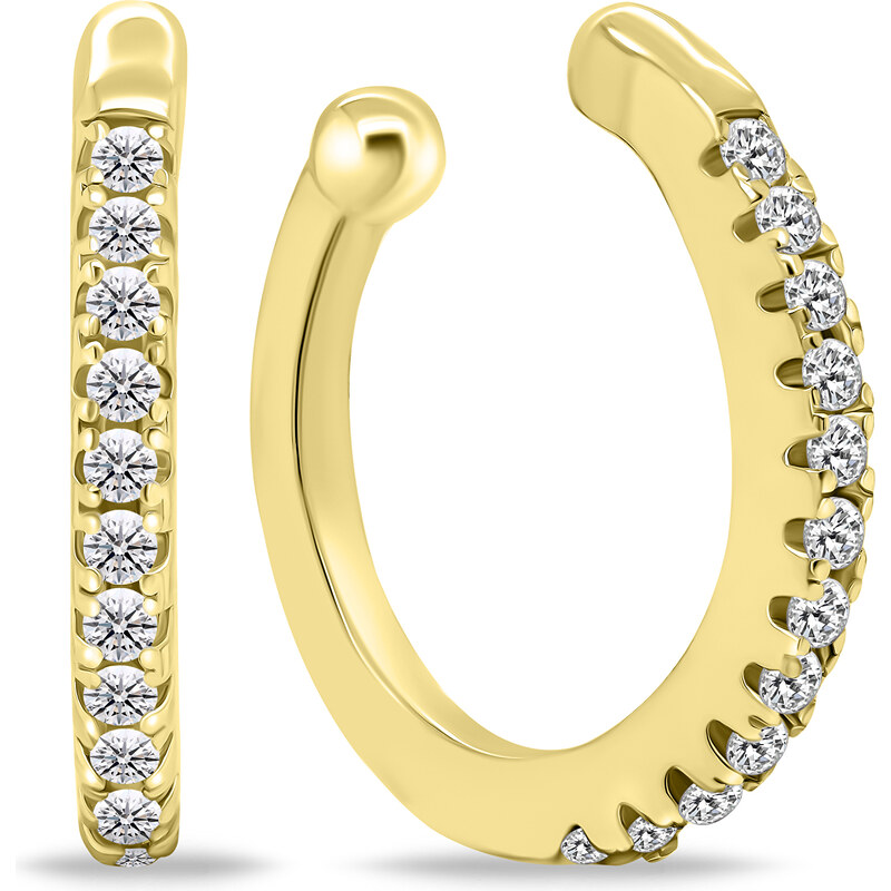 Brilio Silver Trendy pozlátené záušnice s čírymi zirkónmi EA694Y 66591509