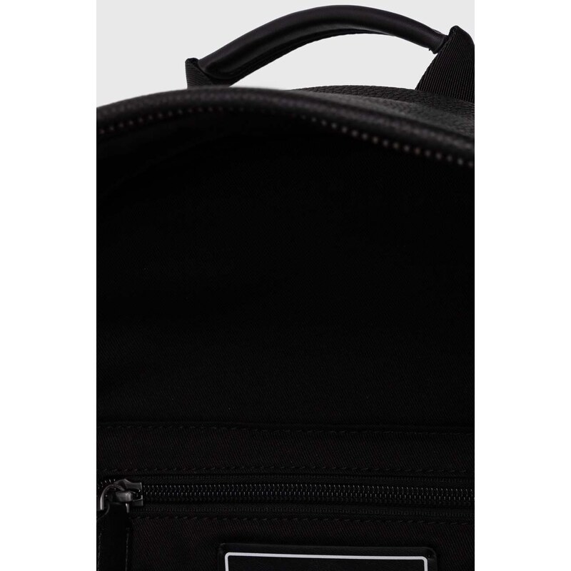 Kožený ruksak Karl Lagerfeld pánsky, čierna farba, veľký, jednofarebný