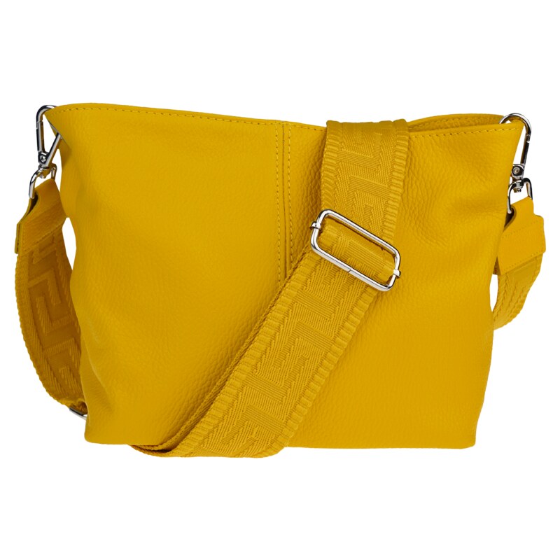 Žltá kožená talianska crossbody kabelka Batilda Gialla Chiaro s 50016114