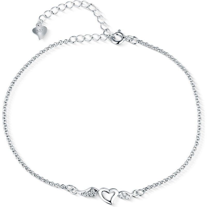 Olivie Strieborný náramok OKRÍDLENÉ SRDCE 0005 36242885