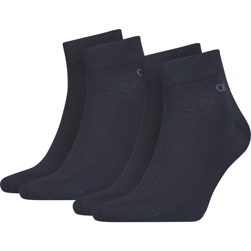 CALVIN KLEIN - pánske ponožky 2PACK quarter navy logo CK 50017233