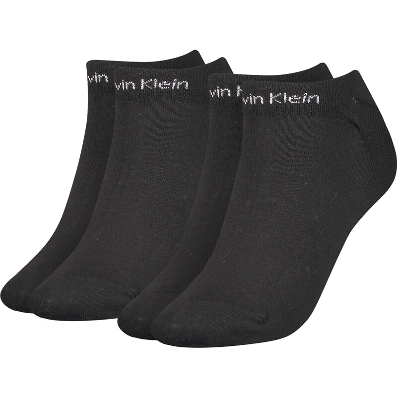 CALVIN KLEIN - 2PACK gripper leanne čierne členkové dámske ponožky