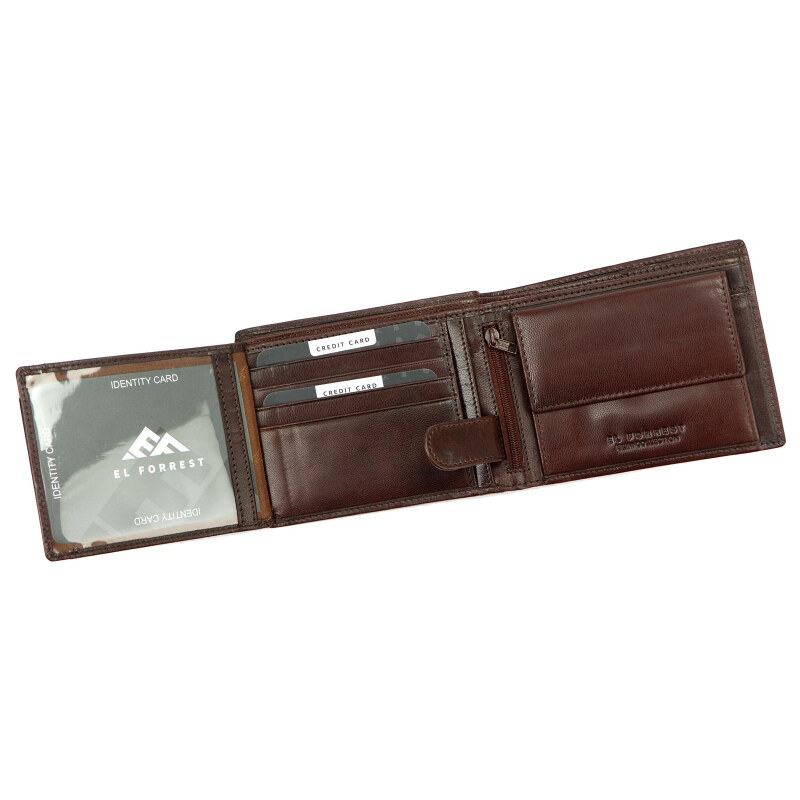 EL FORREST Kvalitná kožená hnedá pánska peňaženka (GPPN422)
