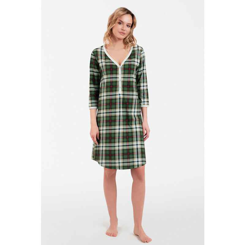 Italian Fashion Vianočná dámska bavlnená nočná košeľa Asama mega soft 50019073