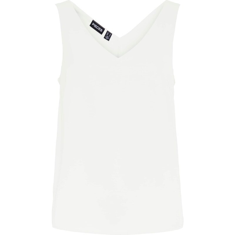PIECES Top Franan šedobiela 53940703