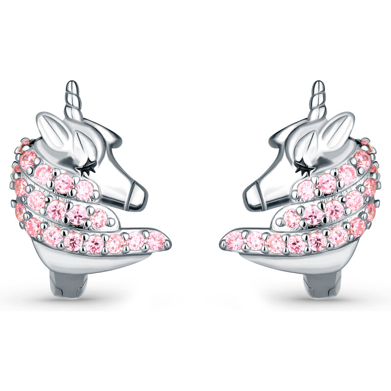 Olivie Strieborné krúžky RUŽOVÝ JEDNOROŽEC 6601 37376722