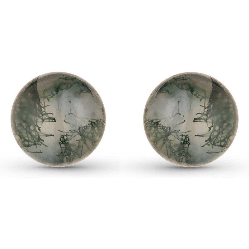 Olivie Strieborné náušnice MACHOVÝ ACHÁT 7765 45580804