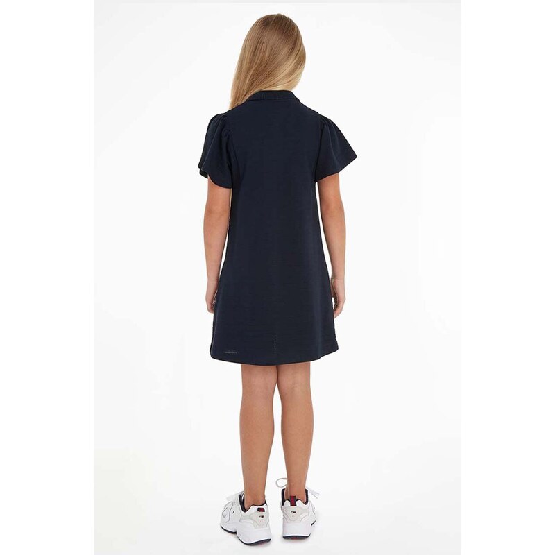 Dievčenské šaty Tommy Hilfiger čierna farba, mini, rovný strih