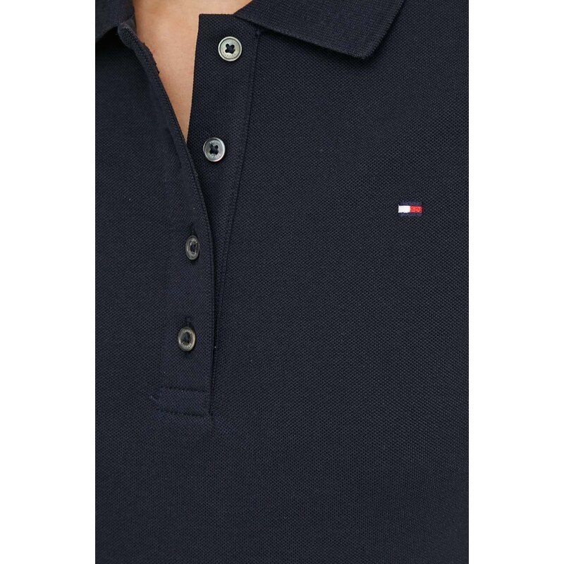 Polo tričko Tommy Hilfiger dámsky, tmavomodrá farba, WW0WW42047