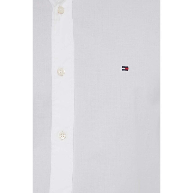 Bavlnená košeľa Tommy Hilfiger pánska, biela farba, regular, so stojačikom, MW0MW35275