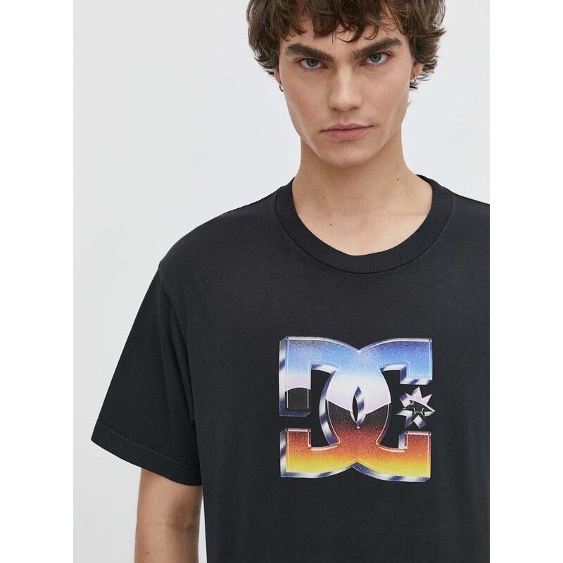 Bavlnené tričko DC pánske, čierna farba, s potlačou, ADYZT05355