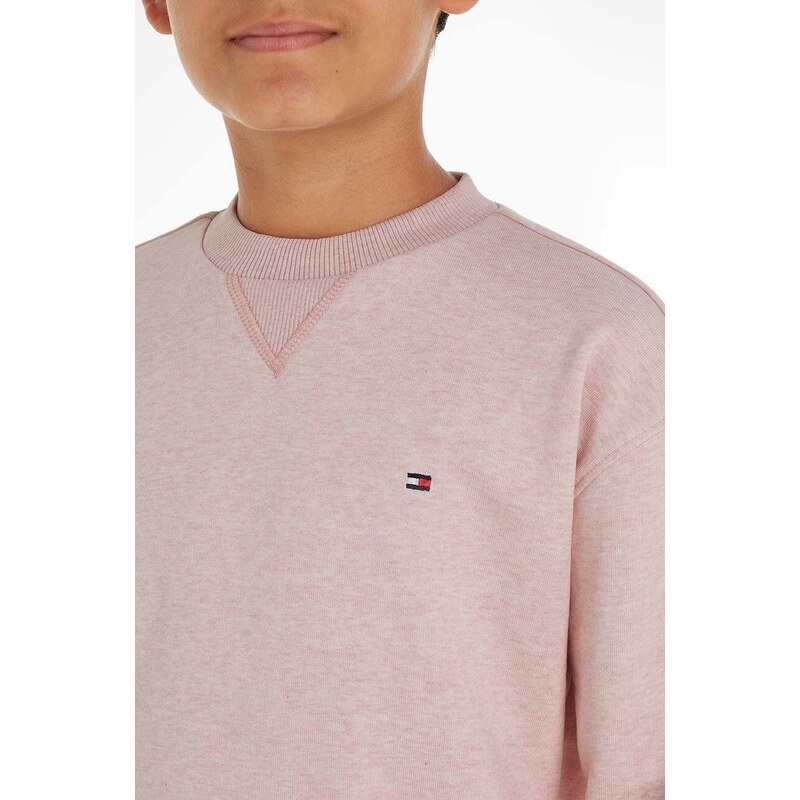 Detský sveter Tommy Hilfiger ružová farba, tenký