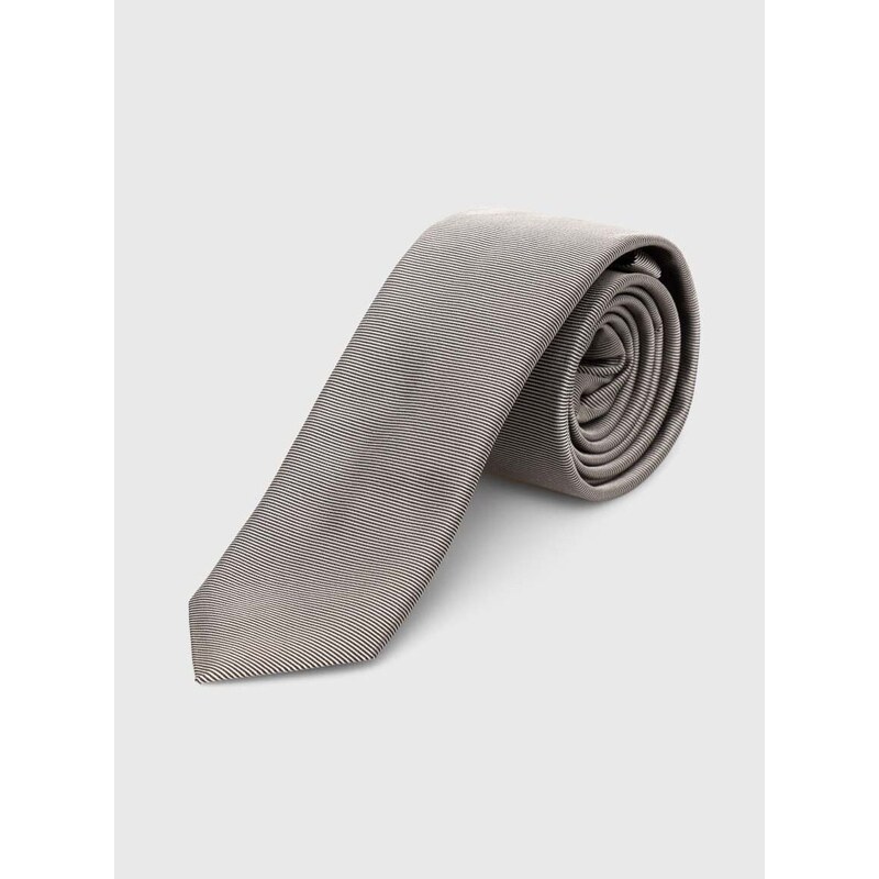 Hodvábna kravata HUGO šedá farba,50468199