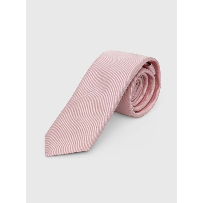 Hodvábna kravata HUGO ružová farba,50468199