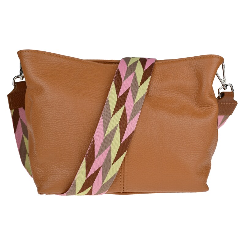 Camel kožená talianska crossbody kabelka Batilda Camel Scura s 50044642