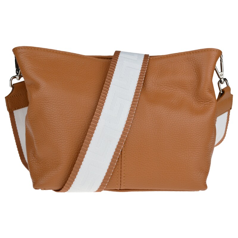 Camel kožená talianska crossbody kabelka Batilda Camel Scura s 50044641