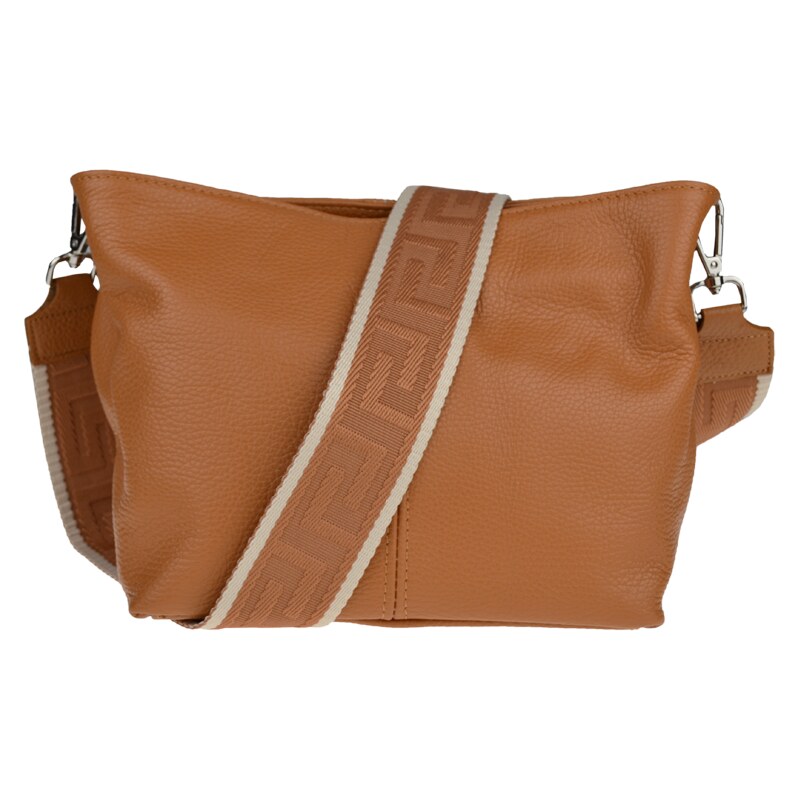Camel kožená talianska crossbody kabelka Batilda Camel Scura s 50044639