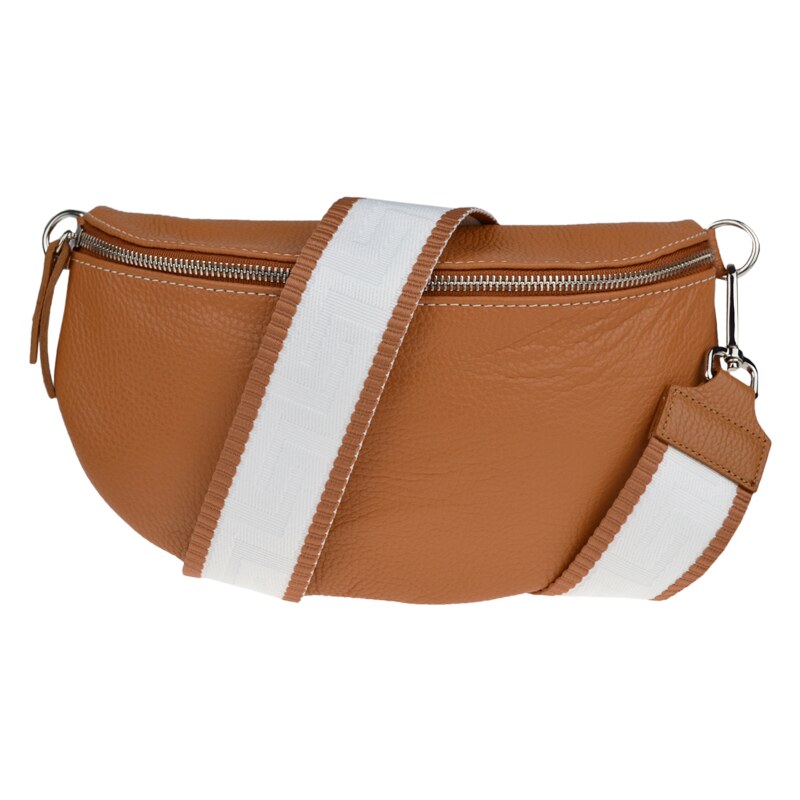 Camel kožená talianska crossbody kabelka Reni Grande Camel s prídavným 50044643